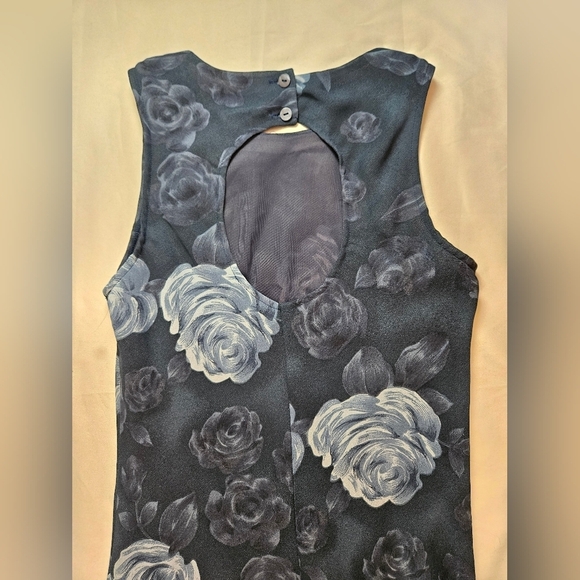 Johnnie M. Womens Blue Floral Sleeveless 2 Button Closure Maxi Dress Size 4 - Picture 10 of 12